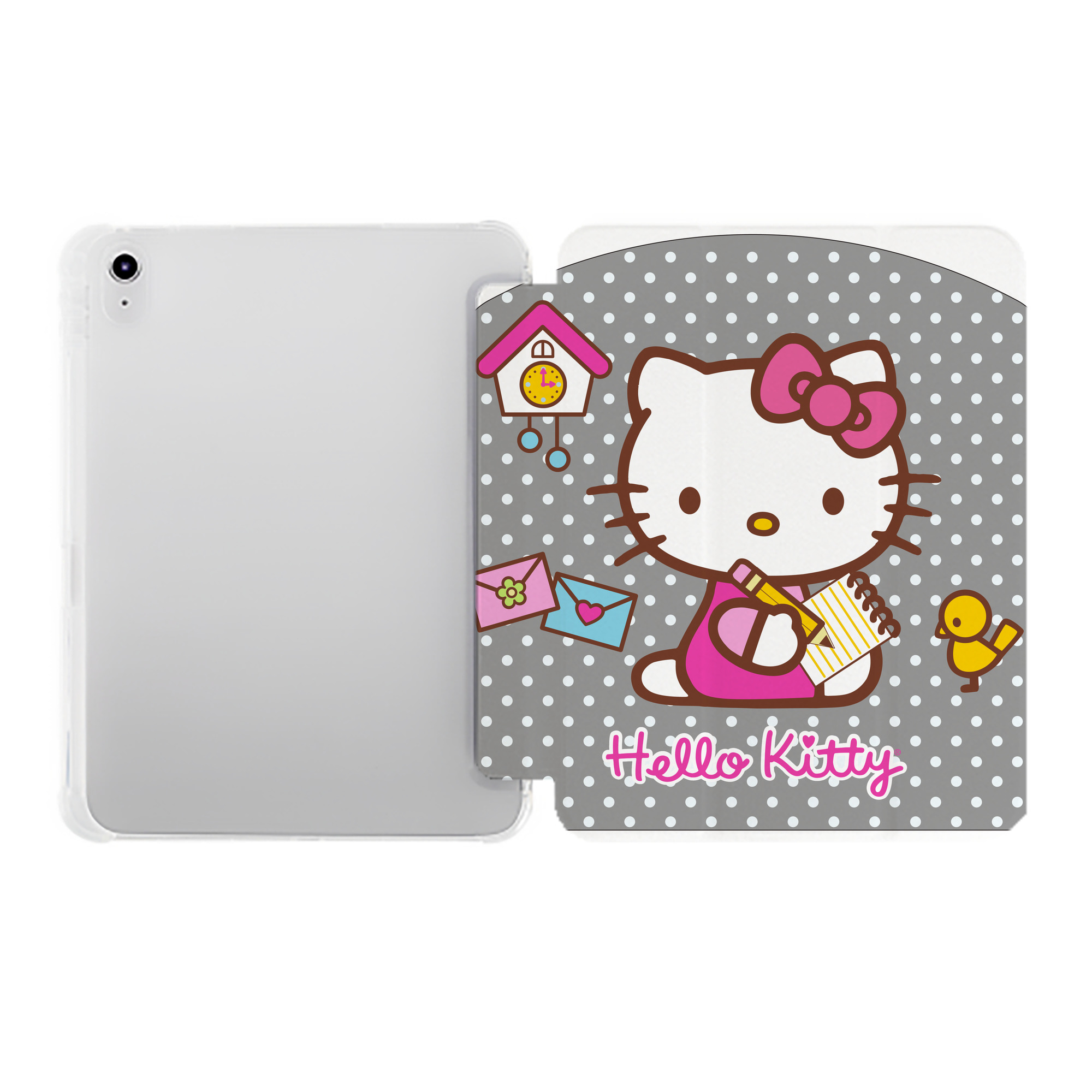 （画像用） Hello Kitty ハローキティ IPad ケース ペン収納付き 三つ折りスタンド PUレザー×シリコン 対応機種9.5/10.5/10.9インチ
